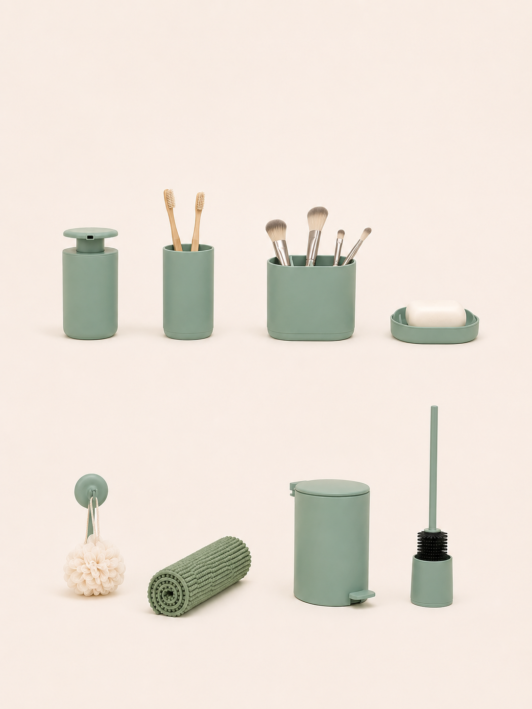 8 Accessoires de salle de bain - VERT EASY - SENSEA