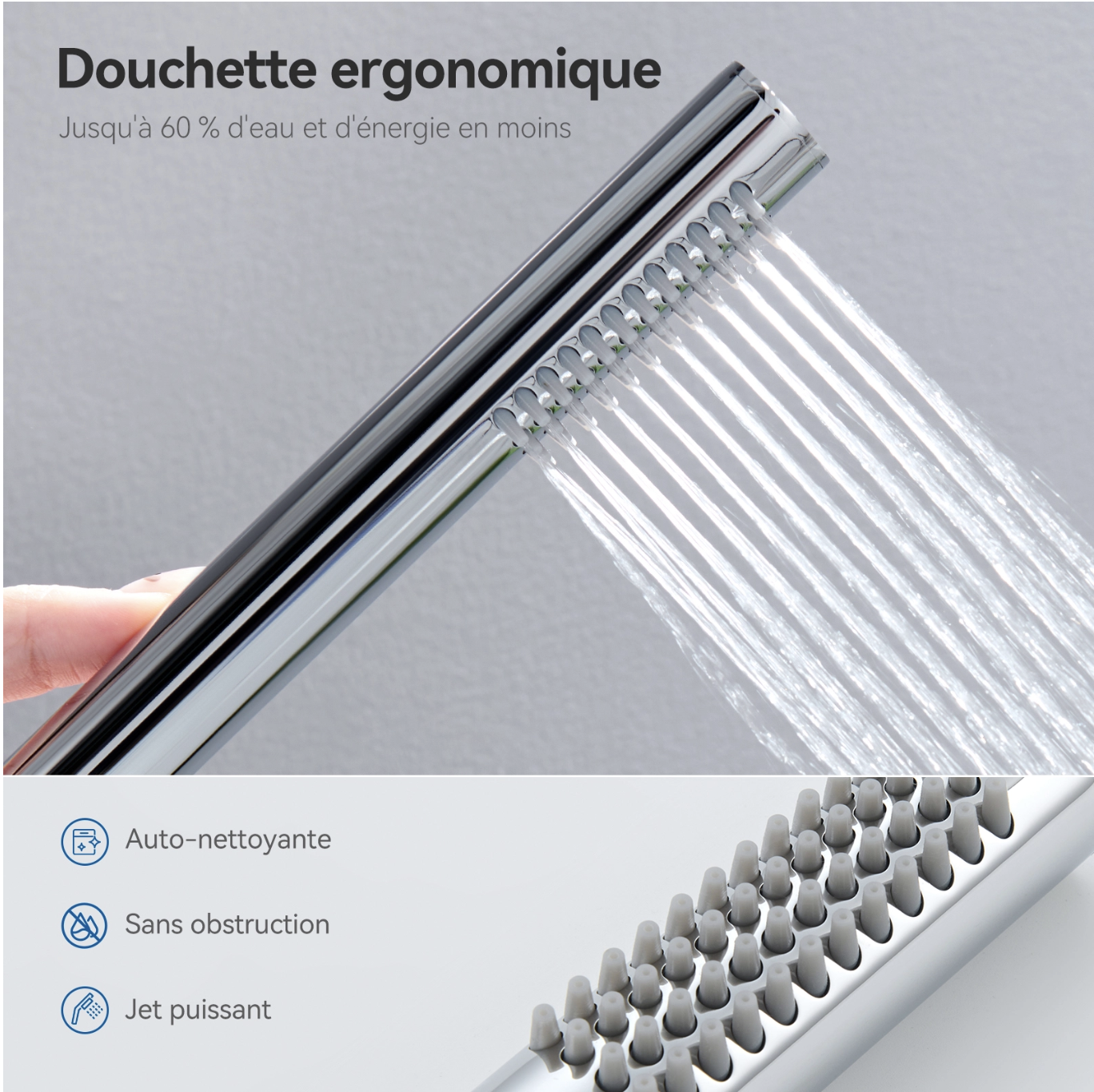 Auralum Max Colonne de Douche Chromée Sans Mitigeur miniature 3