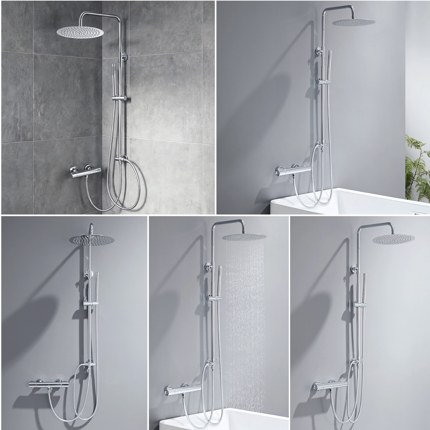 Auralum Max Colonne de Douche Chromée Sans Mitigeur miniature 7