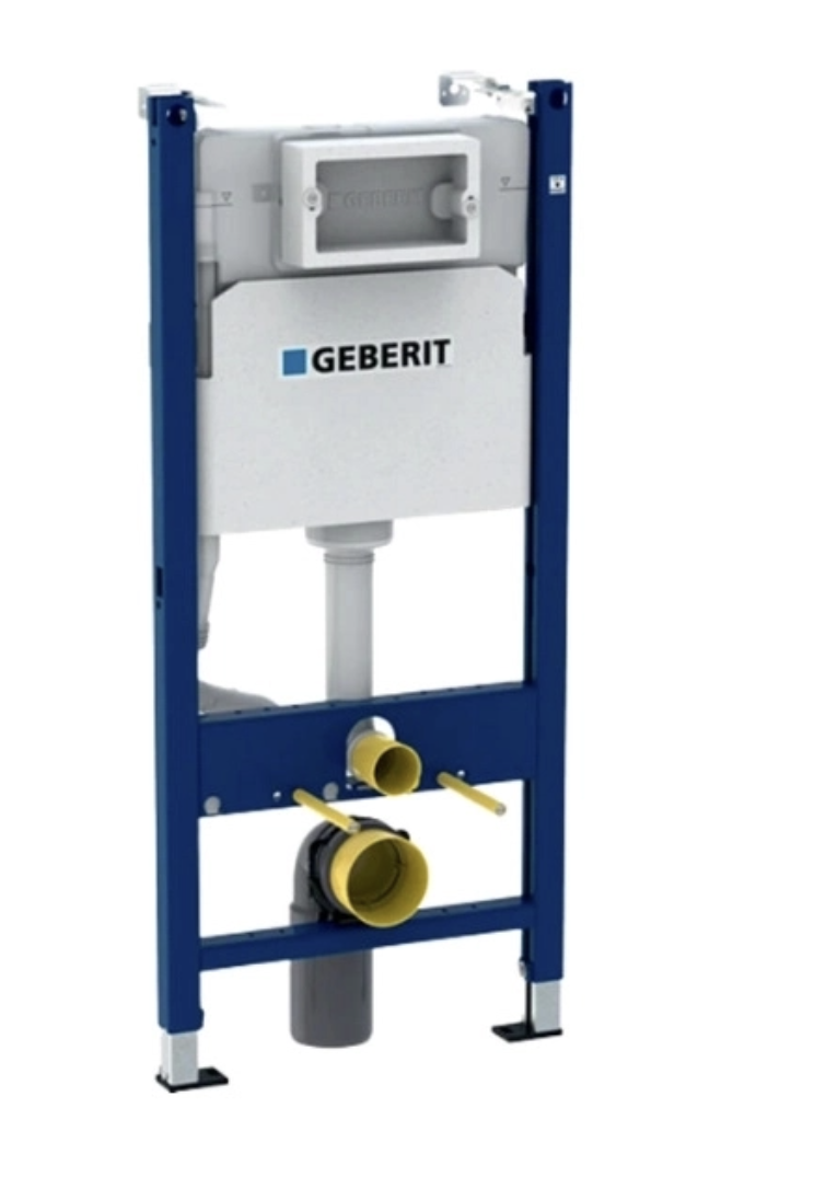 Bâti-support GEBERIT Duofix pack réservoir encastrable et plaque DELTA 01 Blanc BR avec WC suspendu ROUND SMART Blanc miniature 2