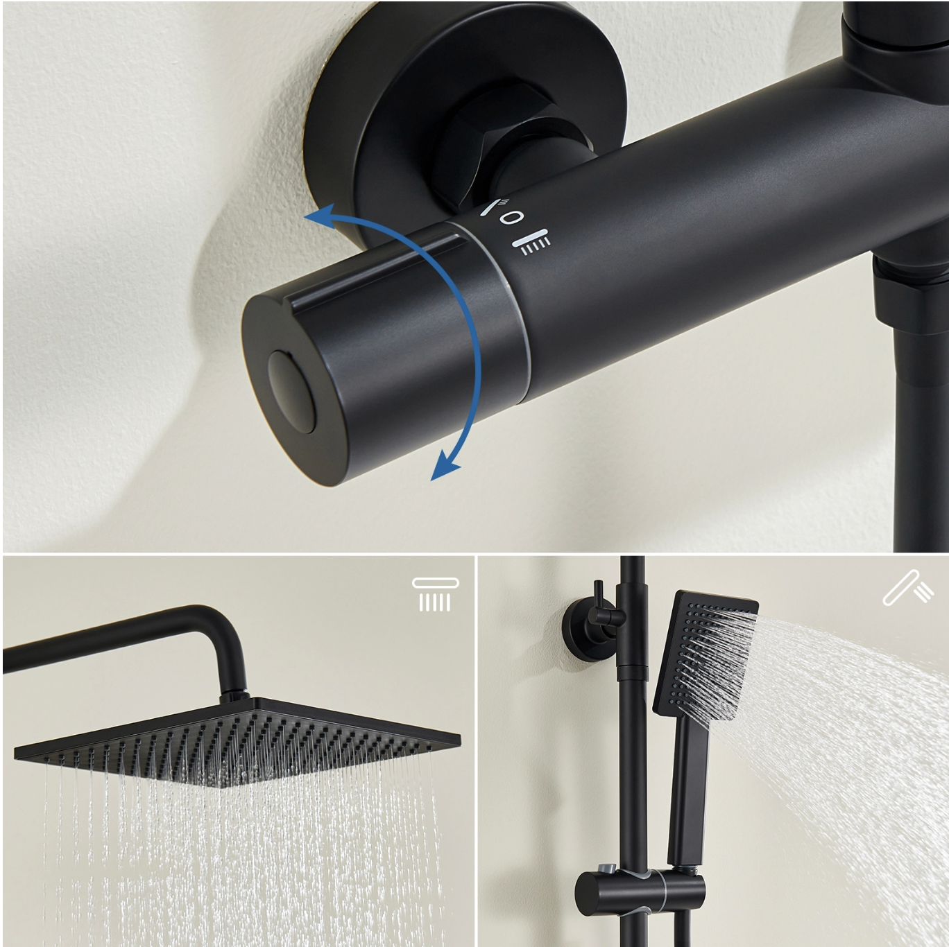 Auralum max Colonne Douche Thermostatique avec Robinet Anti-brûlure,Pomme Douche miniature 3
