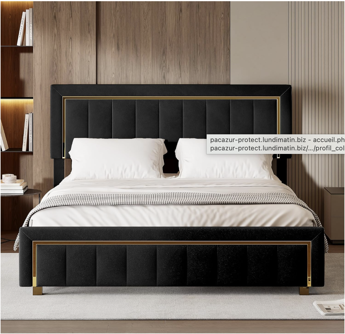 Mutuolux Lit Coffre 140x200 de Rangement avec Tête de Lit Matelassée — photo 1