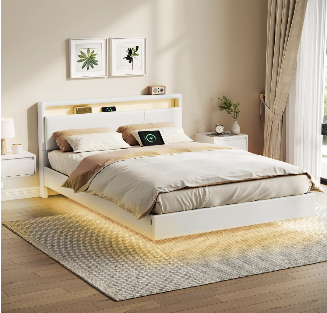 VASAGLE Lit Double, Cadre de Lit, 140 x 190 cm