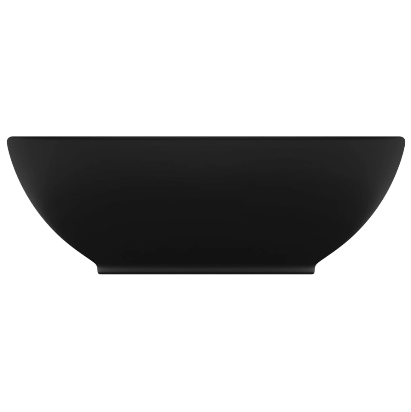 vidaXL Lavabo ovale de luxe Noir mat 40x33 cm Céramique miniature 3