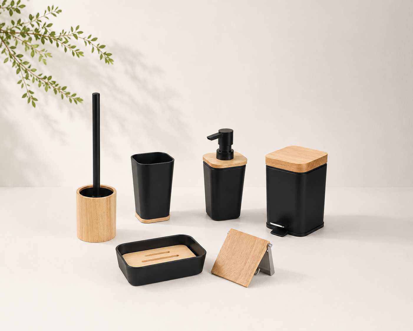 6 Accessoires de salle de bain - NOIR - SCANDI SENSEA