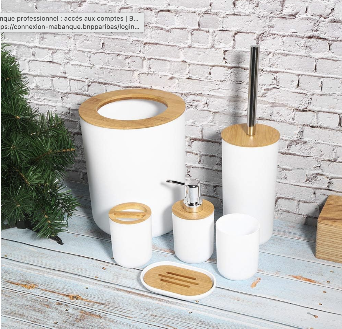 Accessoires de salle de bain Supports de coffrets de rangement, ensemble d'outils de toilette de salle de bain 6Pcs, poubelle Lotion Bouteille Plateau — photo 1