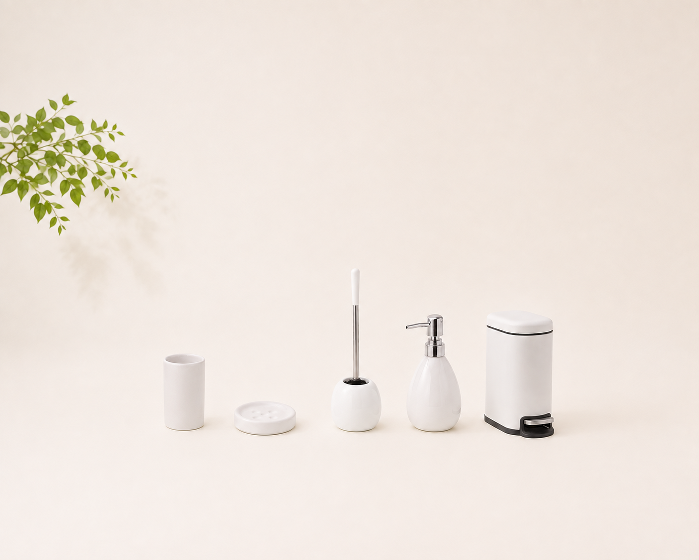 5 Accessoires de salle de bain - BLANC - ESSENTIAL SENSEA  — photo 1