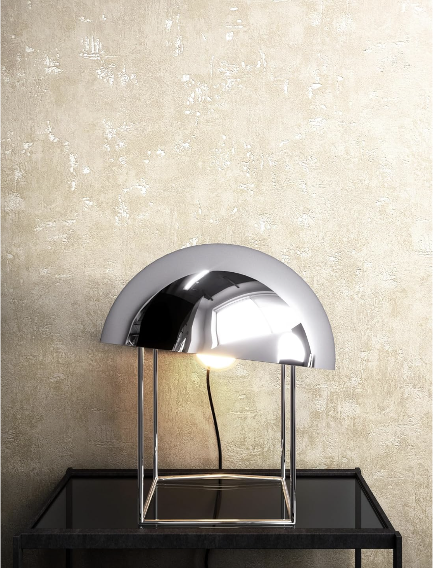 apier peint intissé beige béton chambre sans raccord | ton sable chaud, mouchetures claires, aspect ciment mat, esprit industriel bohème miniature 2