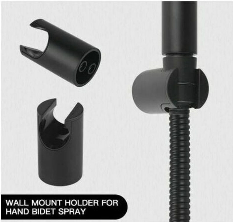 Ensemble douchette WC, flexible 1,5 m et support, adaptateur G1/2 noir miniature 3