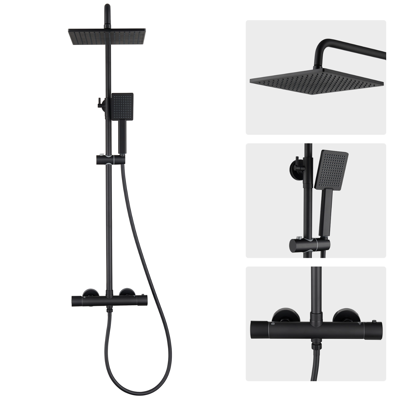 Auralum max Colonne Douche Thermostatique avec Robinet Anti-brûlure,Pomme Douche