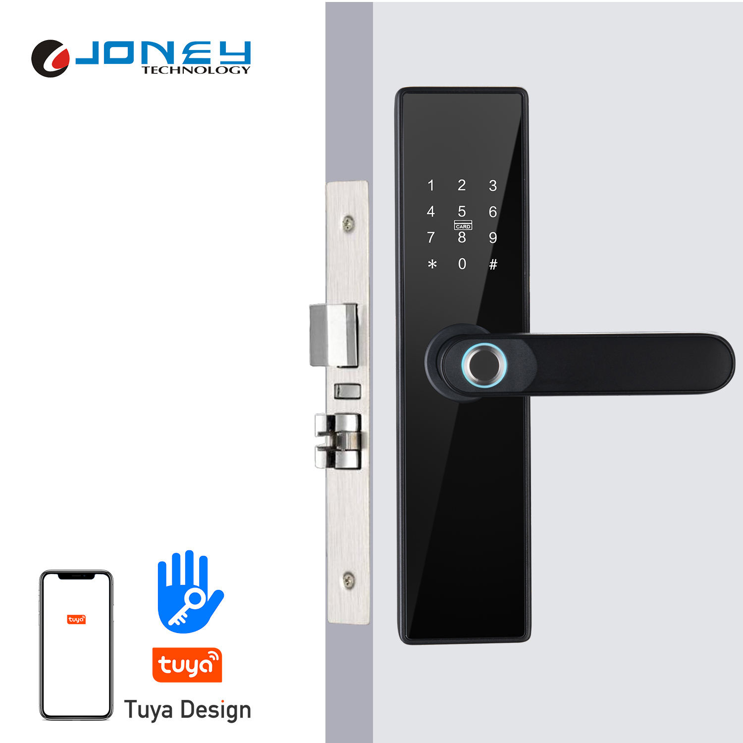 Serrure de porte électrique intelligente Tuya à empreinte digitale Wi-Fi pour application Tuya, déverrouillage par empreinte digitale, mot de passe miniature 2
