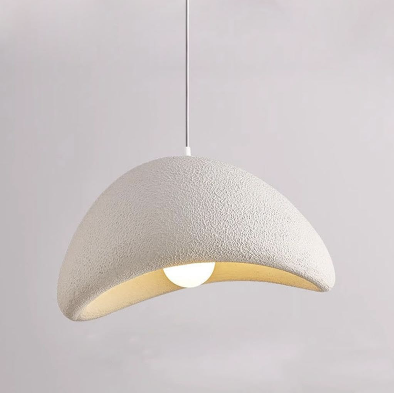 Lustre rétro créatif,abat-jour en ciment 20CM lustre décoratif E27 plafonnier blanc adapté au salon cuisine salle à manger chambre