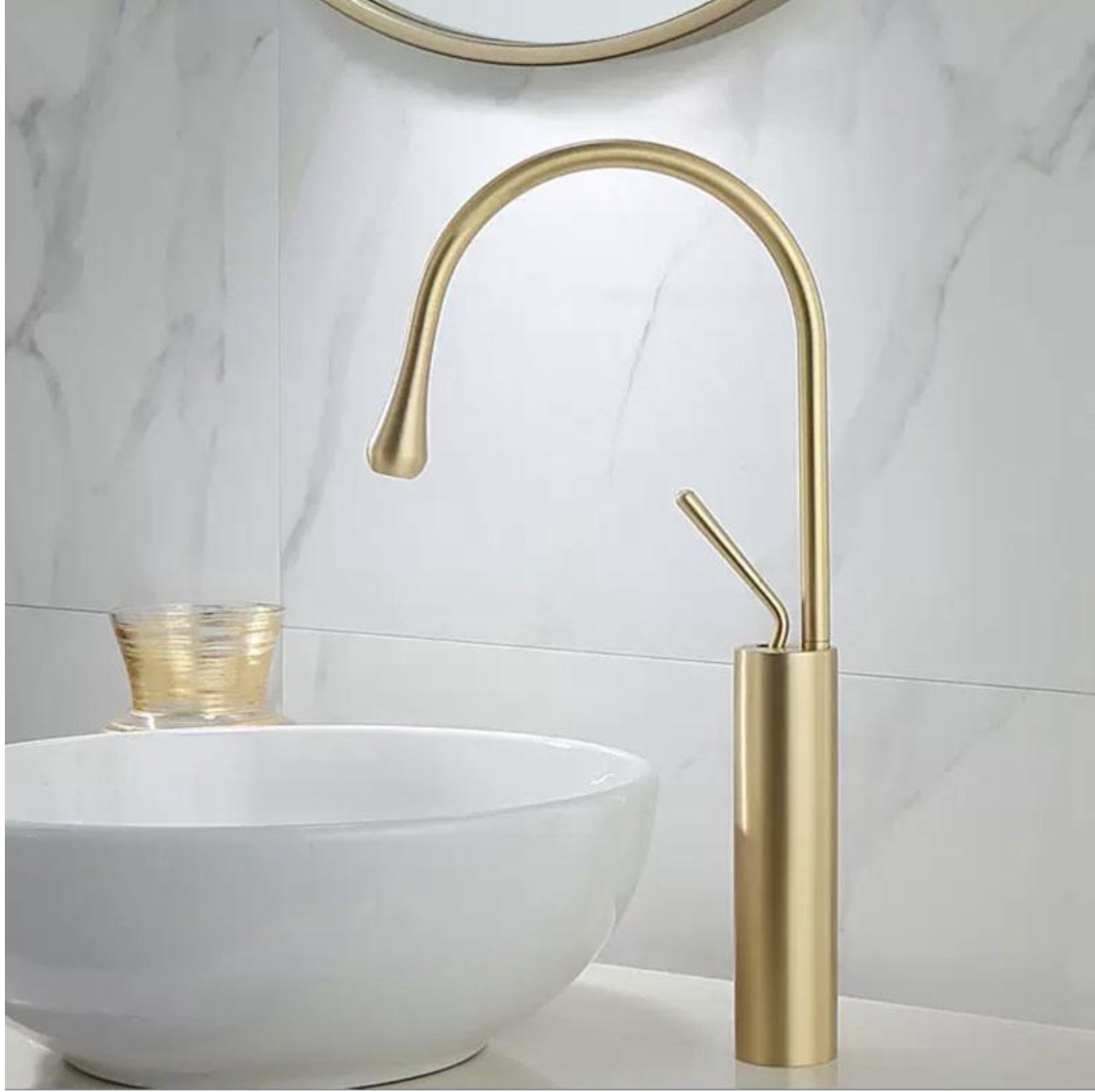 Robinet Mitigeur Monocommande Haut Or en Pour Lavabo Salle de Bain