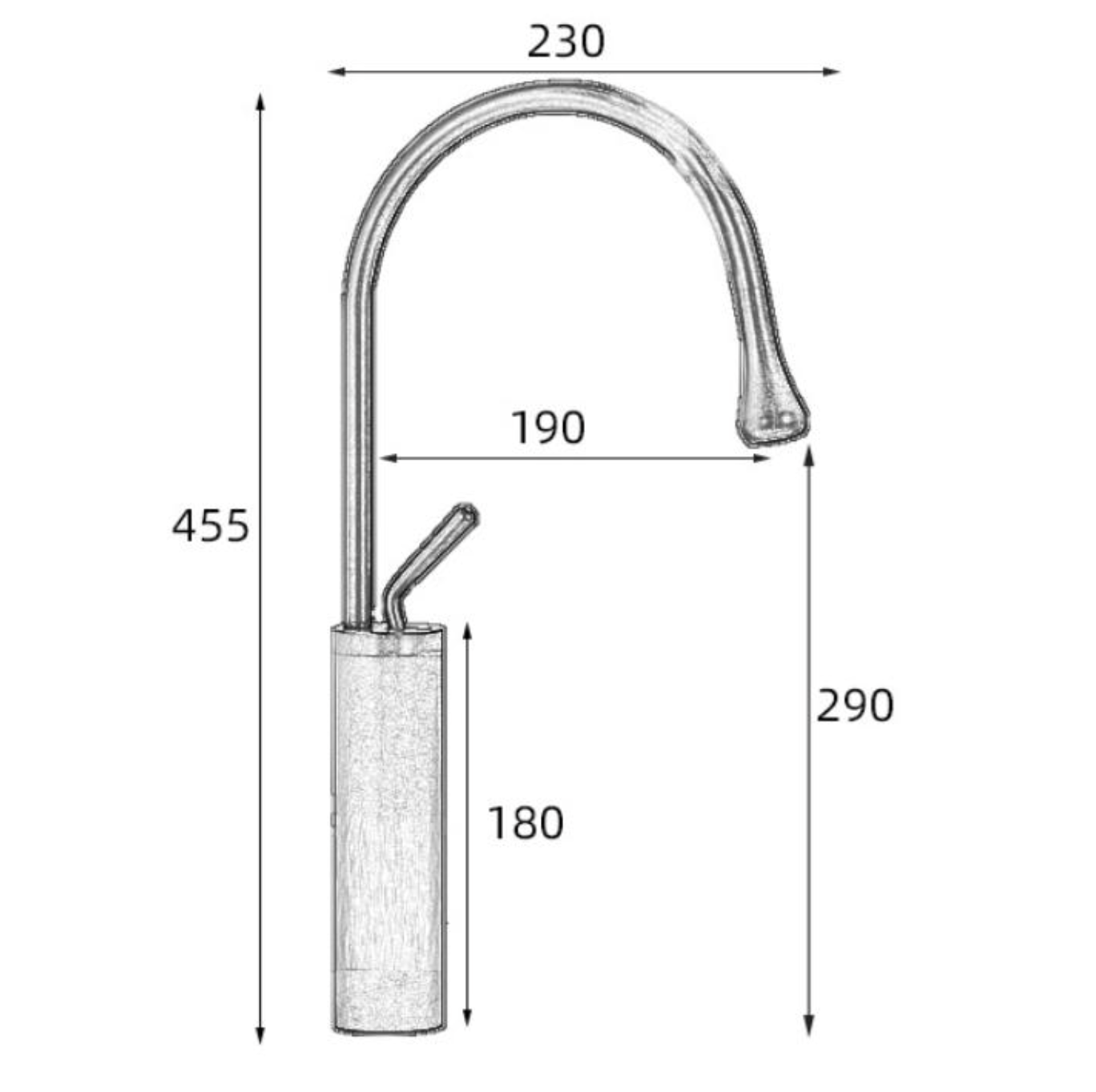 Robinet Mitigeur Monocommande Haut Or en Pour Lavabo Salle de Bain miniature 3