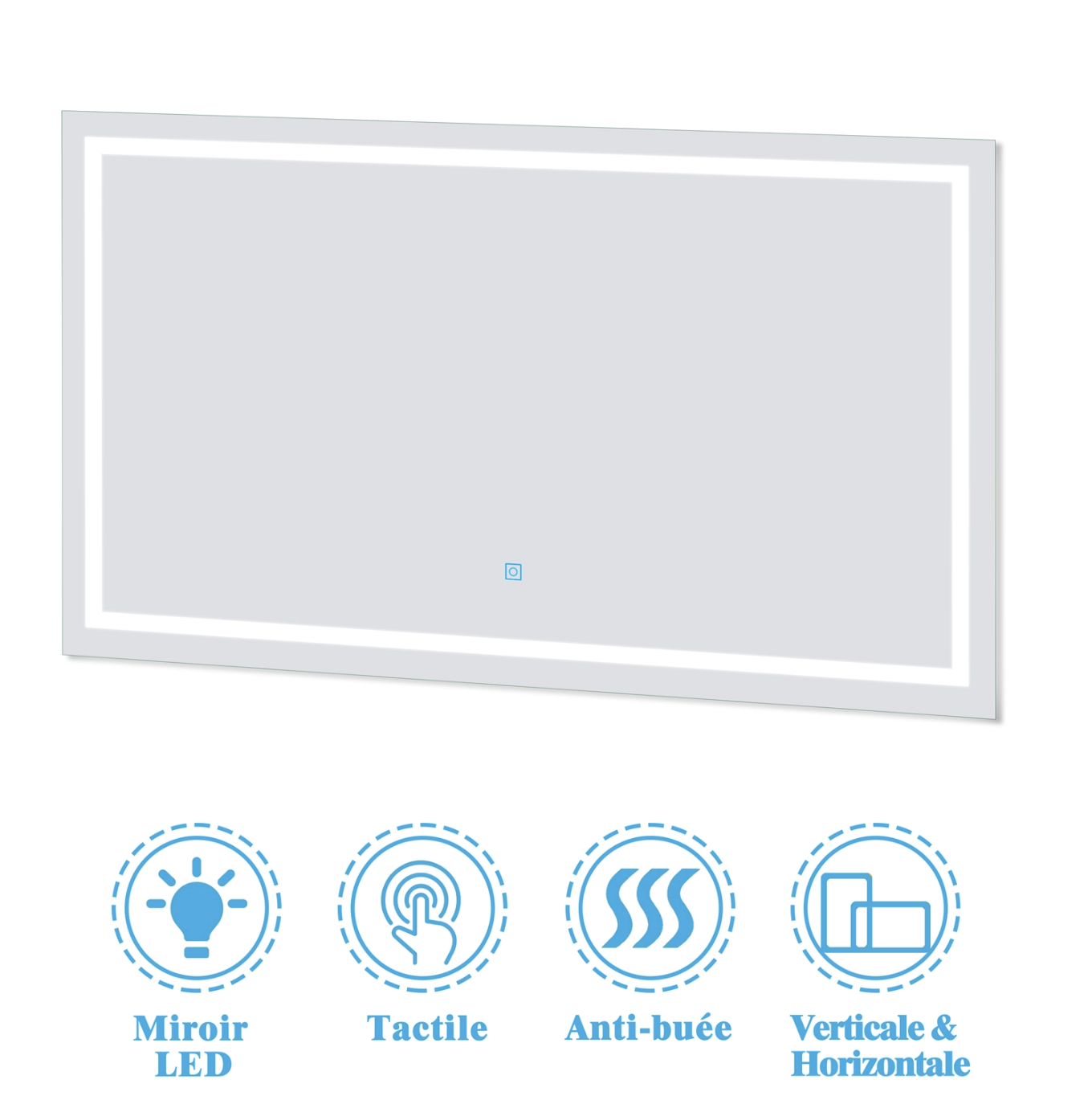 Ensemble meubles Salle de Bain 120cm vasque + colonne + miroir lumineux Chêne Wotan - OCEAN miniature 3
