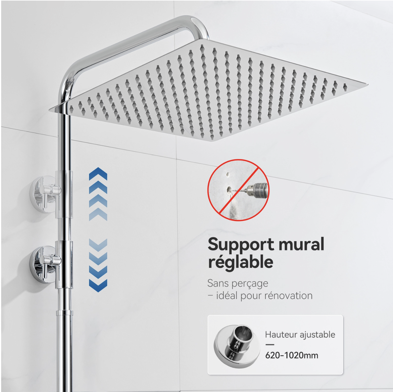 Auralum Max Colonne Douche Sans Mitigeur Chromée miniature 4