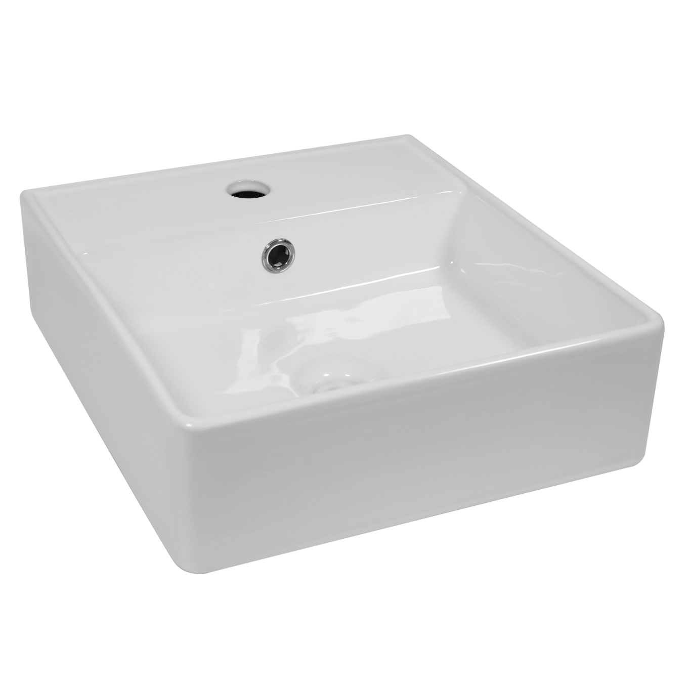 Réf 85538219 Vasque à poser céramique carré Square H.14 x l.37 x P.42 cm blanc brillant miniature 2