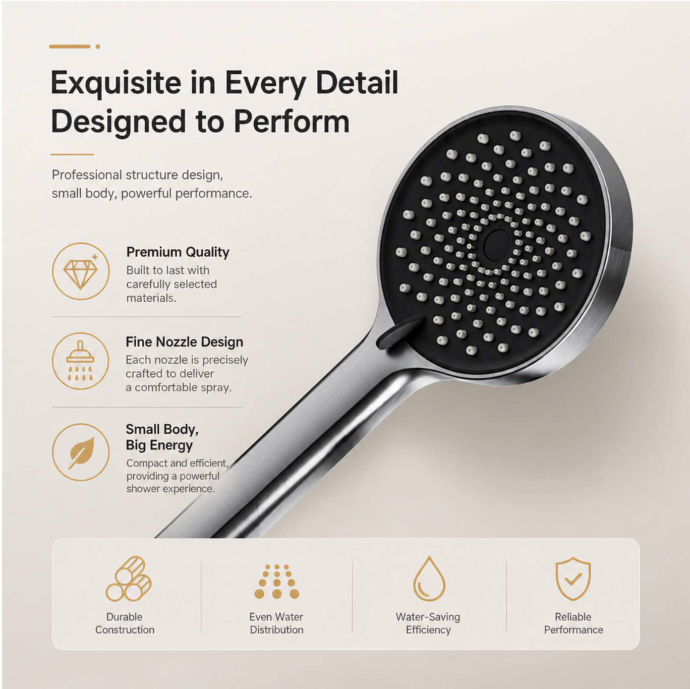 Ensemble de douche 253mm avec pommeau de pluie haute pression miniature 6