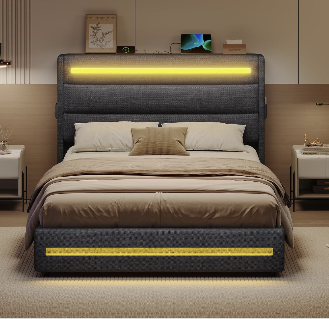 KIMENICH Lit Coffre 140x190 à LED