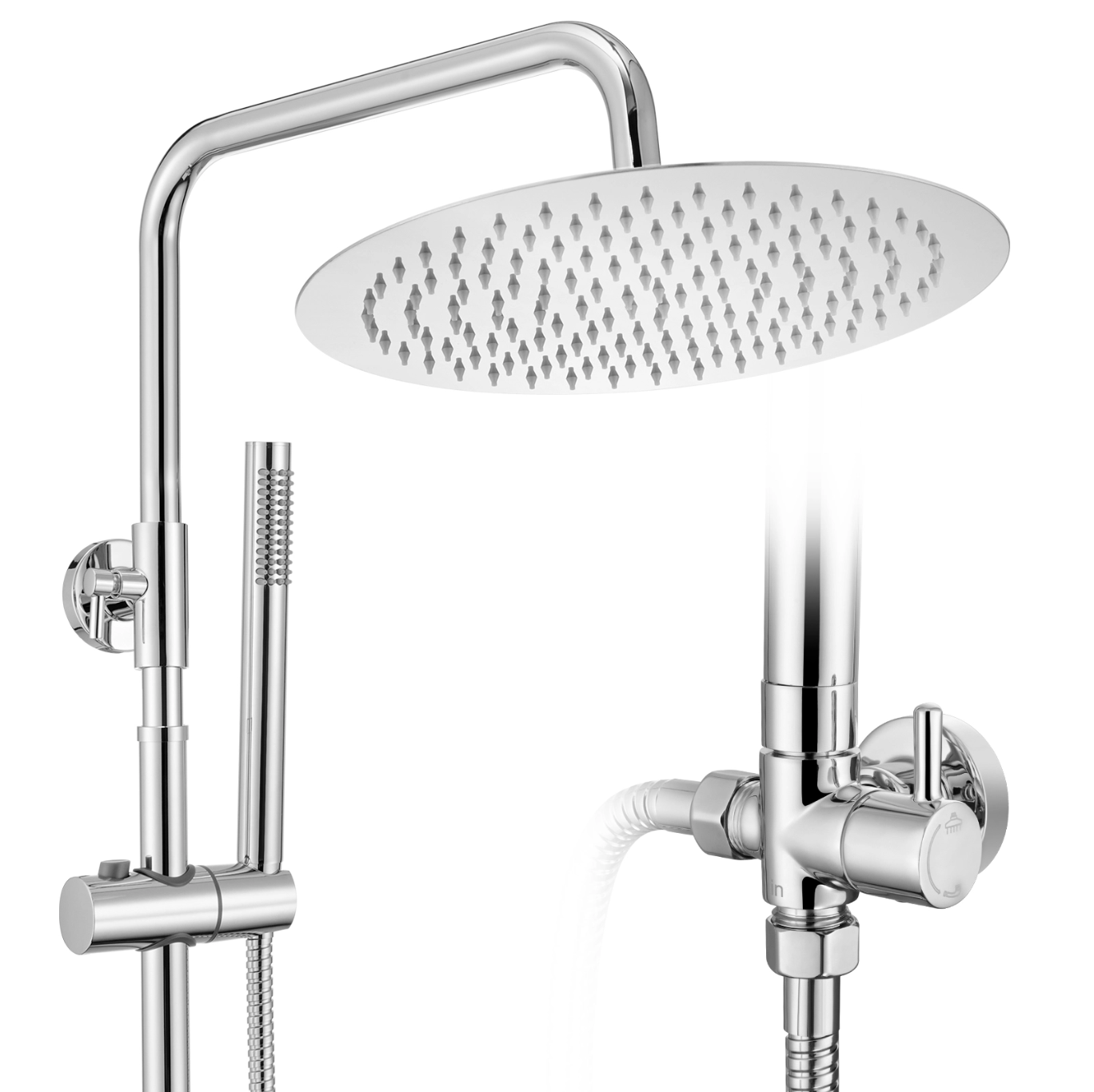 Auralum Max Colonne de Douche Chromée Sans Mitigeur