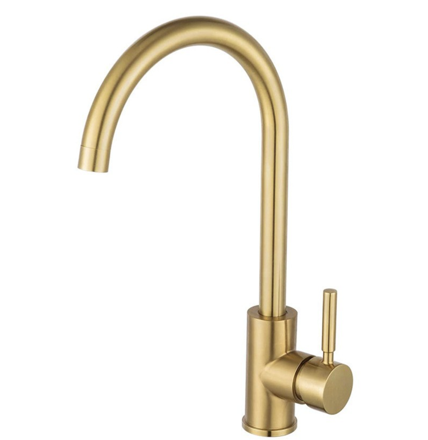 Mitigeur Lavabo à Bec Haut, Robinet pour Salle de Bain ou Petite Cuisine, Doré Brossé