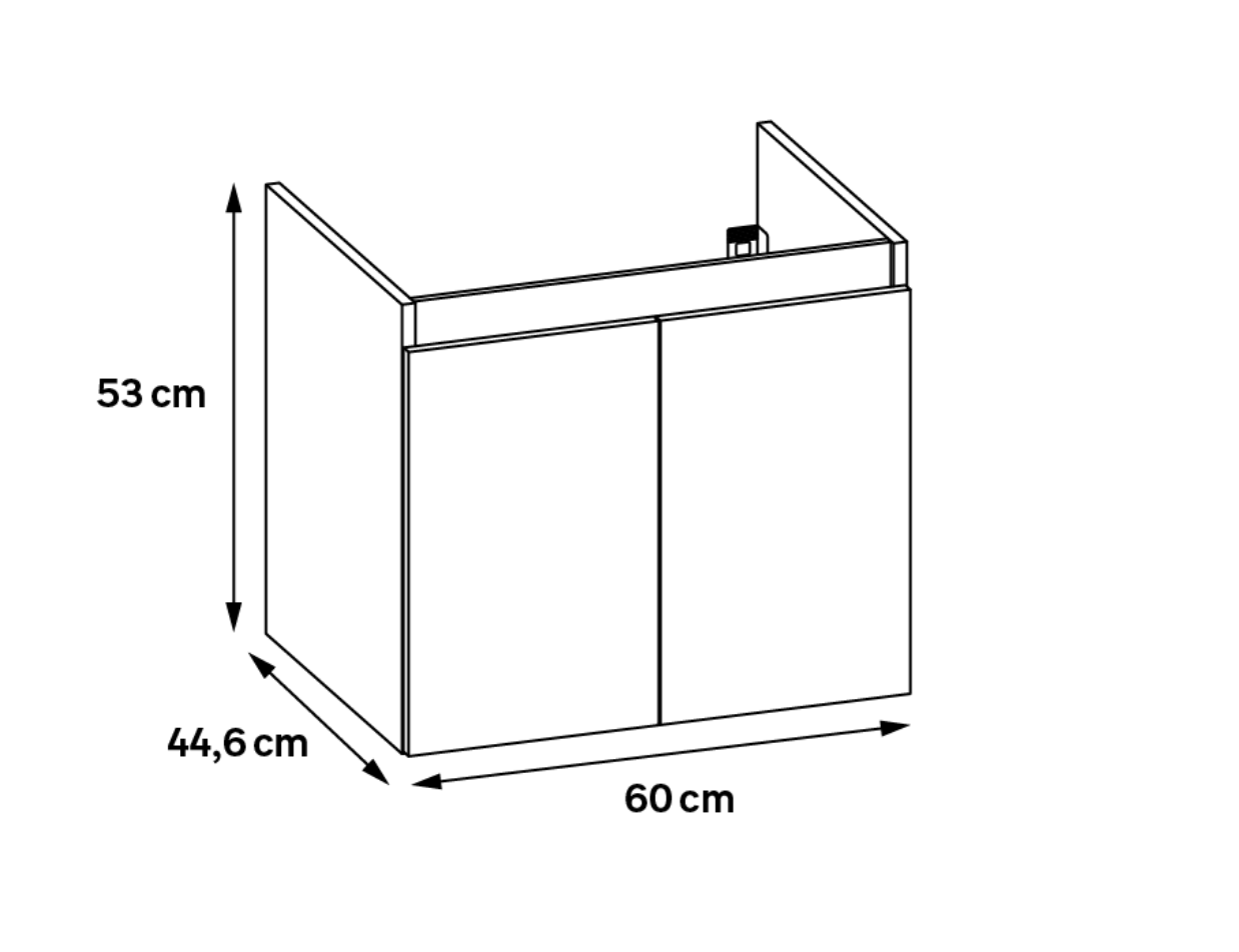 Meuble sous-vasque 2p L.60cm x H.53cm x P.45cm blanc mat Essential miniature 4