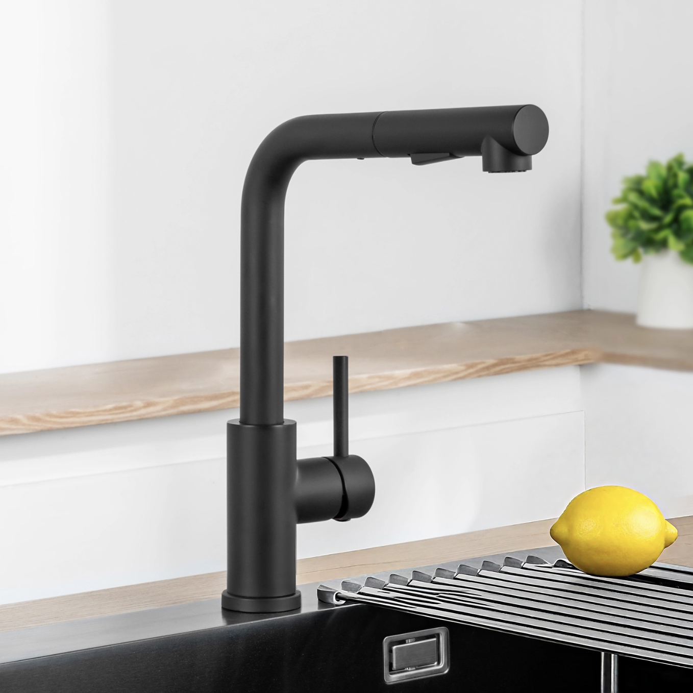 Cecipa max Mitigeur Cuisine Noir avec Douchette Extractible, Monocommande, Rotation à 360°, 2 Modes de pulvérisat Robinet d'évier Cuisine,EU Modèle miniature 2