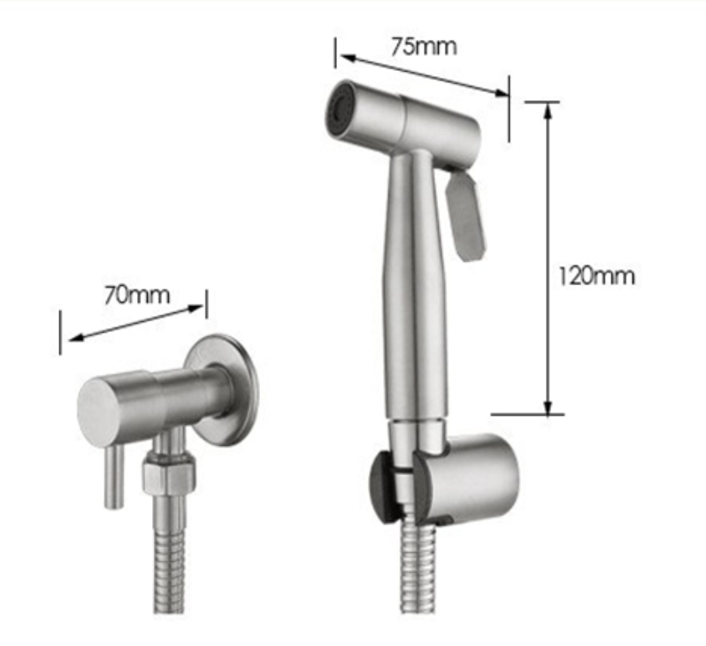Kit de pulvérisation WC en acier inoxydable 304 – Pistolet Gold haute pression à robinet simple voie, hygiénique et multi-usages miniature 4