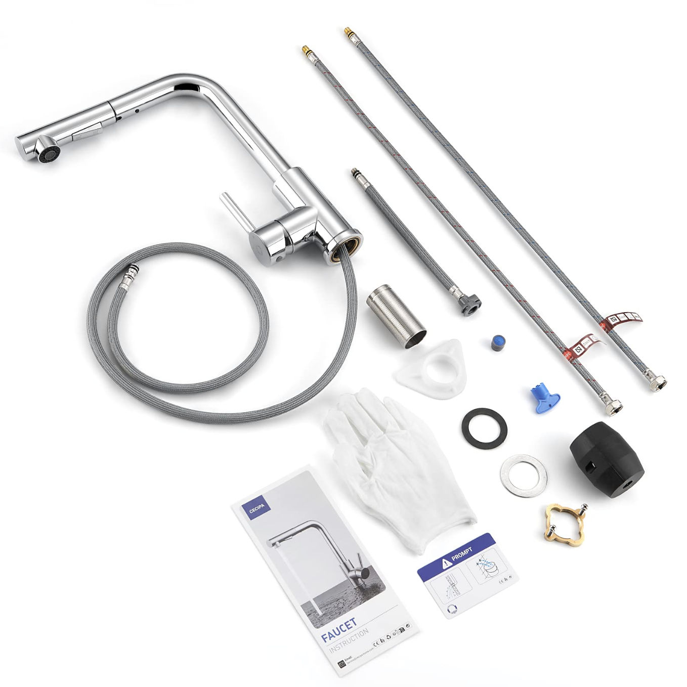 Mitigeur Cuisine avec Douchette Extractible Robinet Cuisine 360 Rotatif avec 2 Jets aux Choix Robinetterie en Acier Chrome Haute Qualité miniature 5