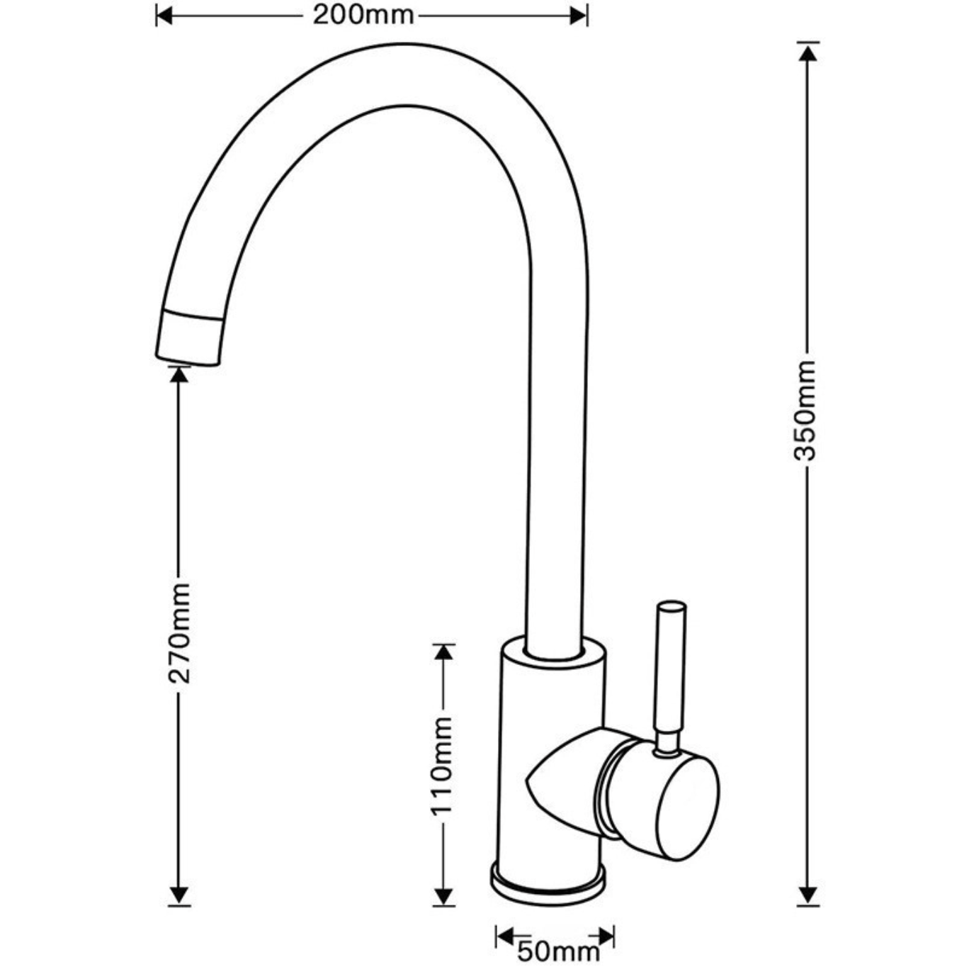 Mitigeur Lavabo à Bec Haut, Robinet pour Salle de Bain ou Petite Cuisine, Doré Brossé miniature 3